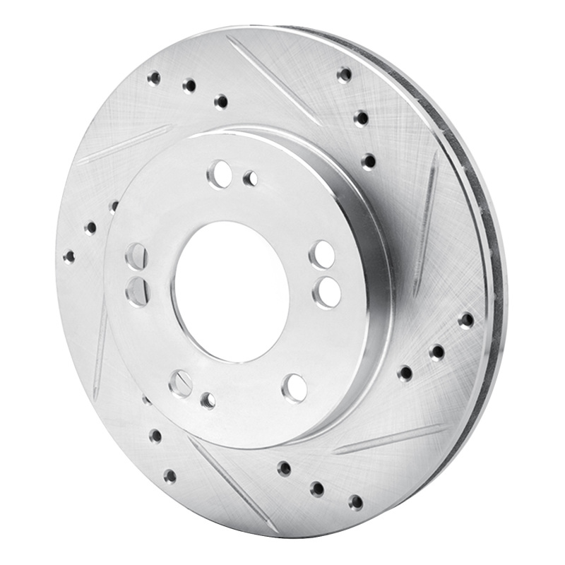Chrysler SEBRING Brake Rotor (1) - Front Right - R1 Concepts - Drilled & Slotted - Silver - `90-`05